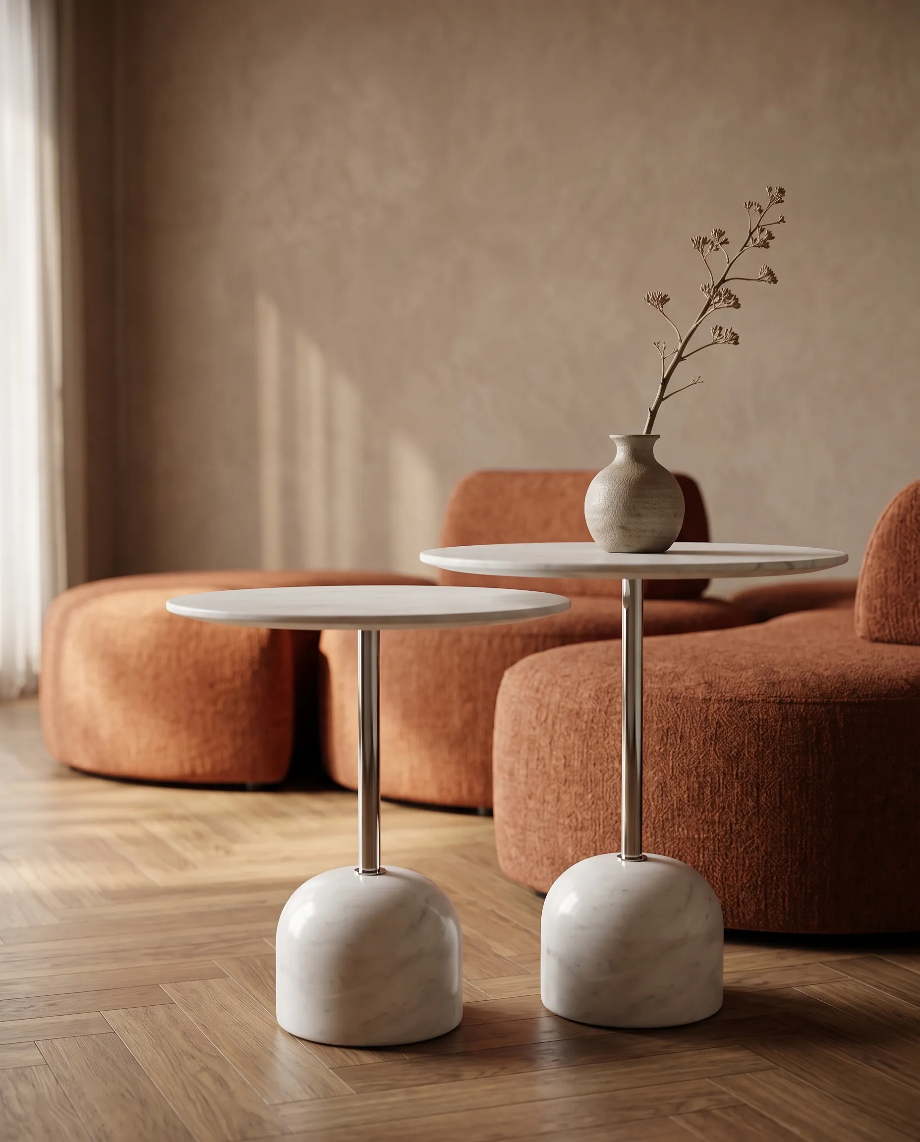 Mesa de Apoyo Lyra de la colección Solenne de Sierra, en ambiente
