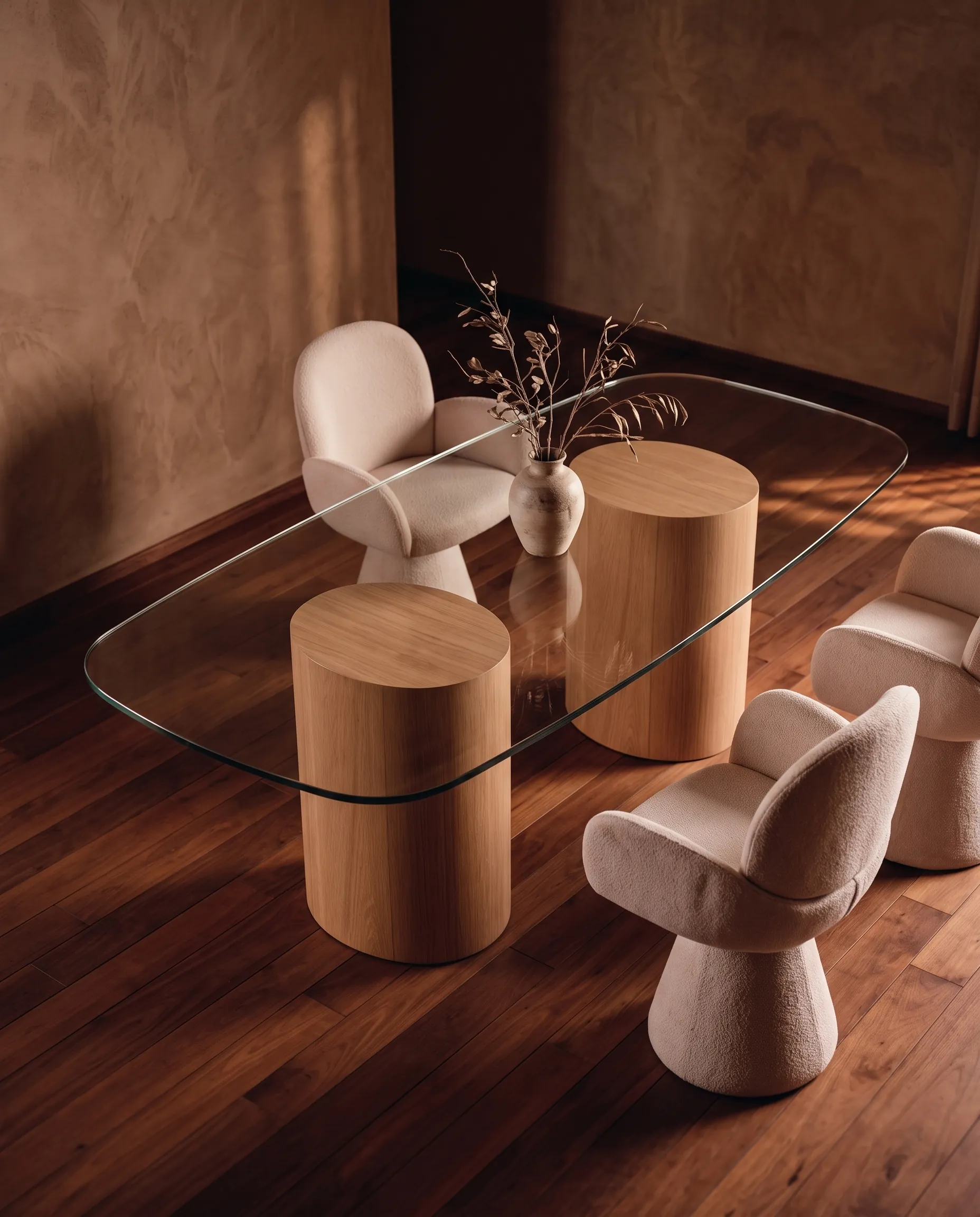 Mesa de Comedor Cristallo de la colección Solenne de Sierra, en ambiente