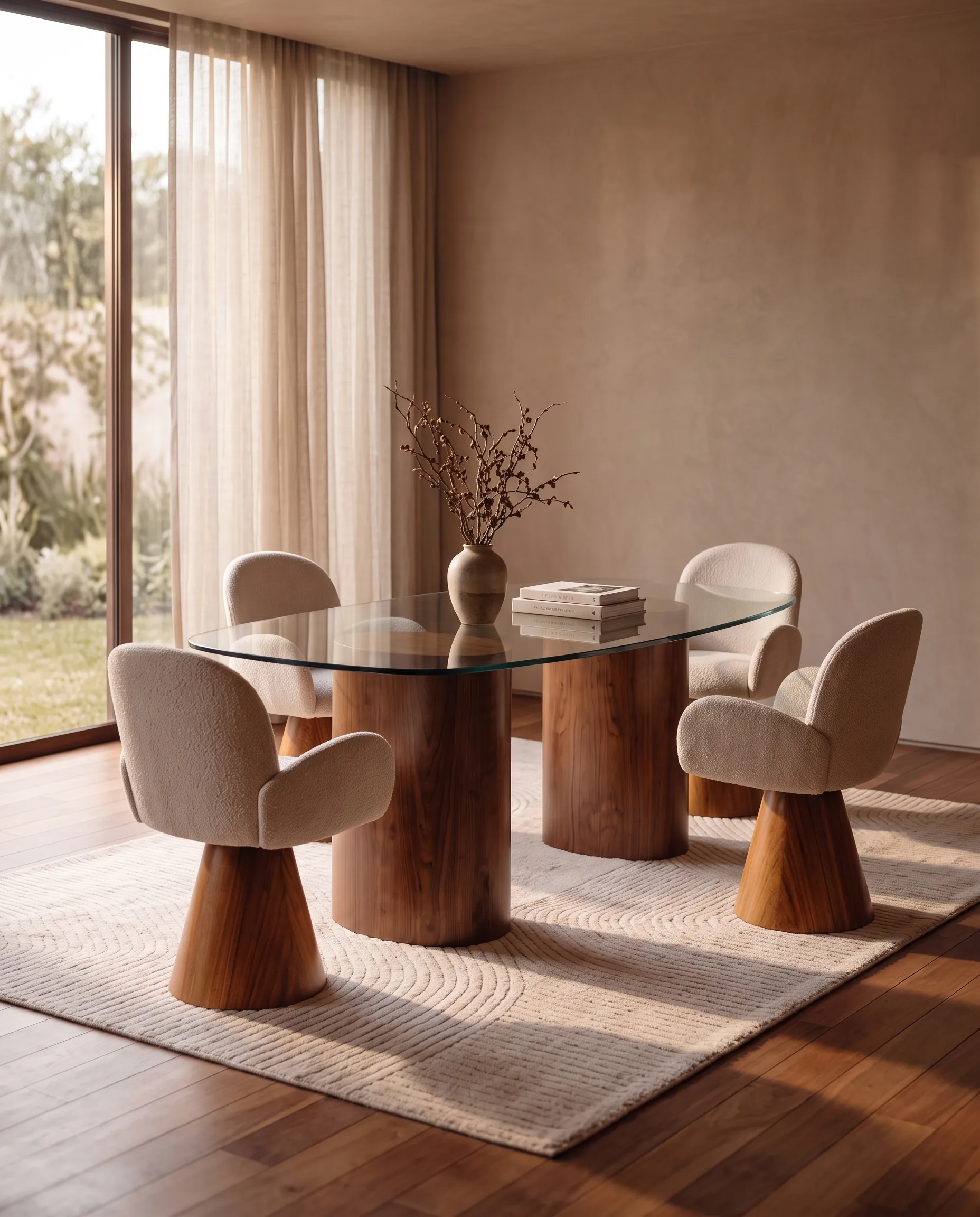 Silla Giratoria Prima Base de Madera de la colección Solenne de Sierra, en ambiente