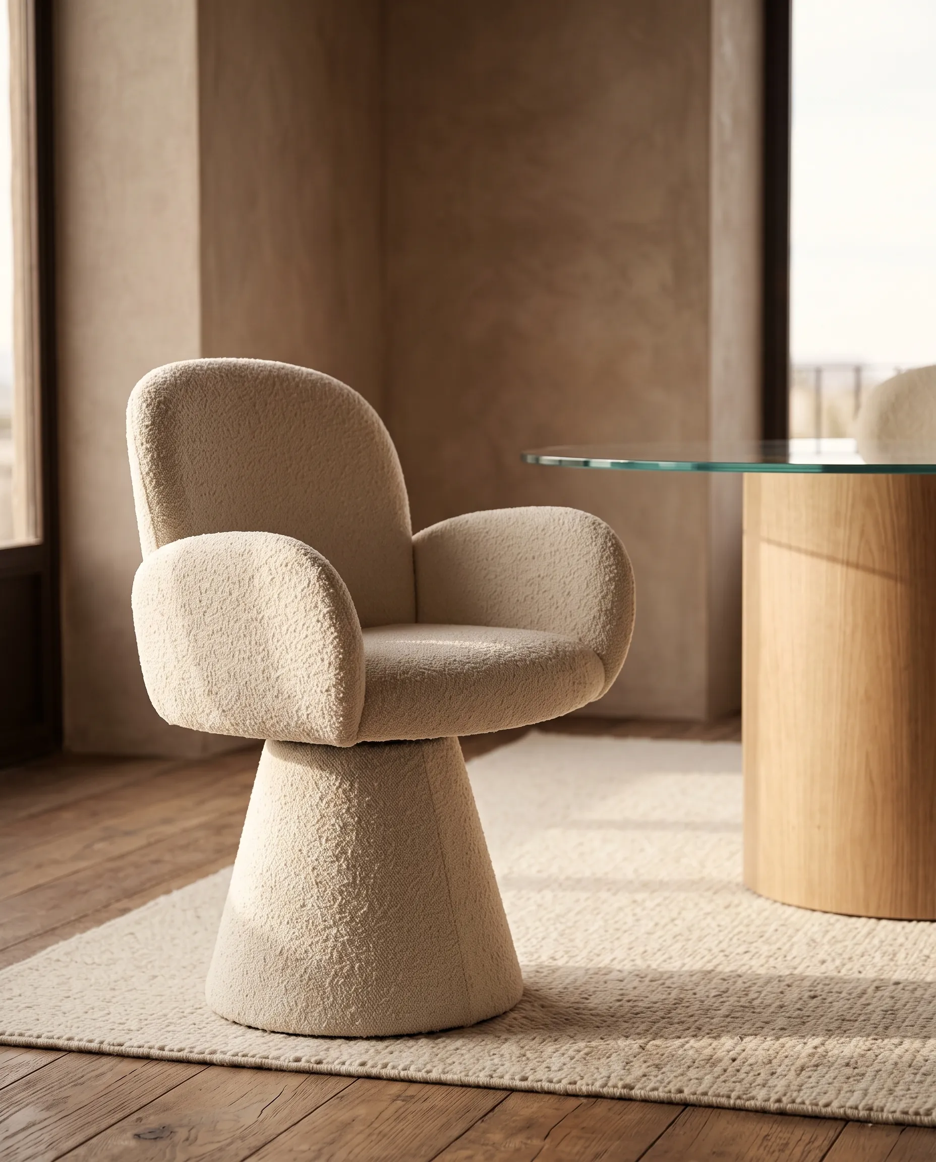 Silla Giratoria Prima Base Tapizada de la colección Solenne de Sierra, en ambiente