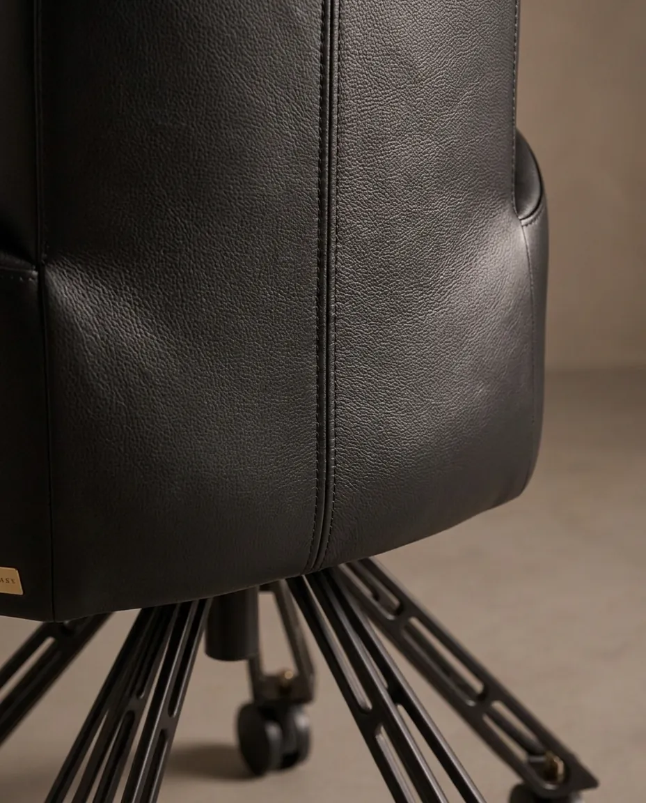 Detalle de materiales de Silla Giratoria Prima, colección Solenne de Sierra