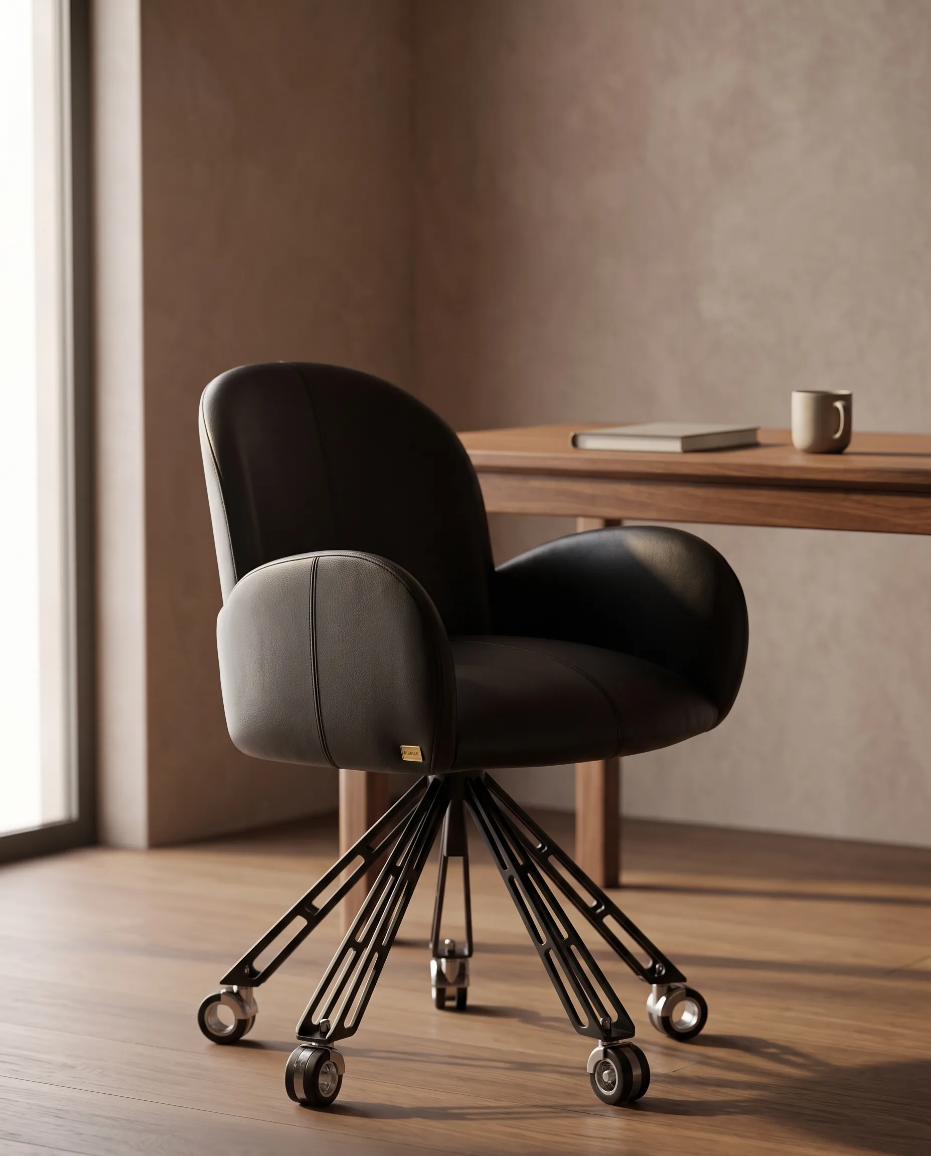 Silla Giratoria Prima de la colección Solenne de Sierra, en ambiente