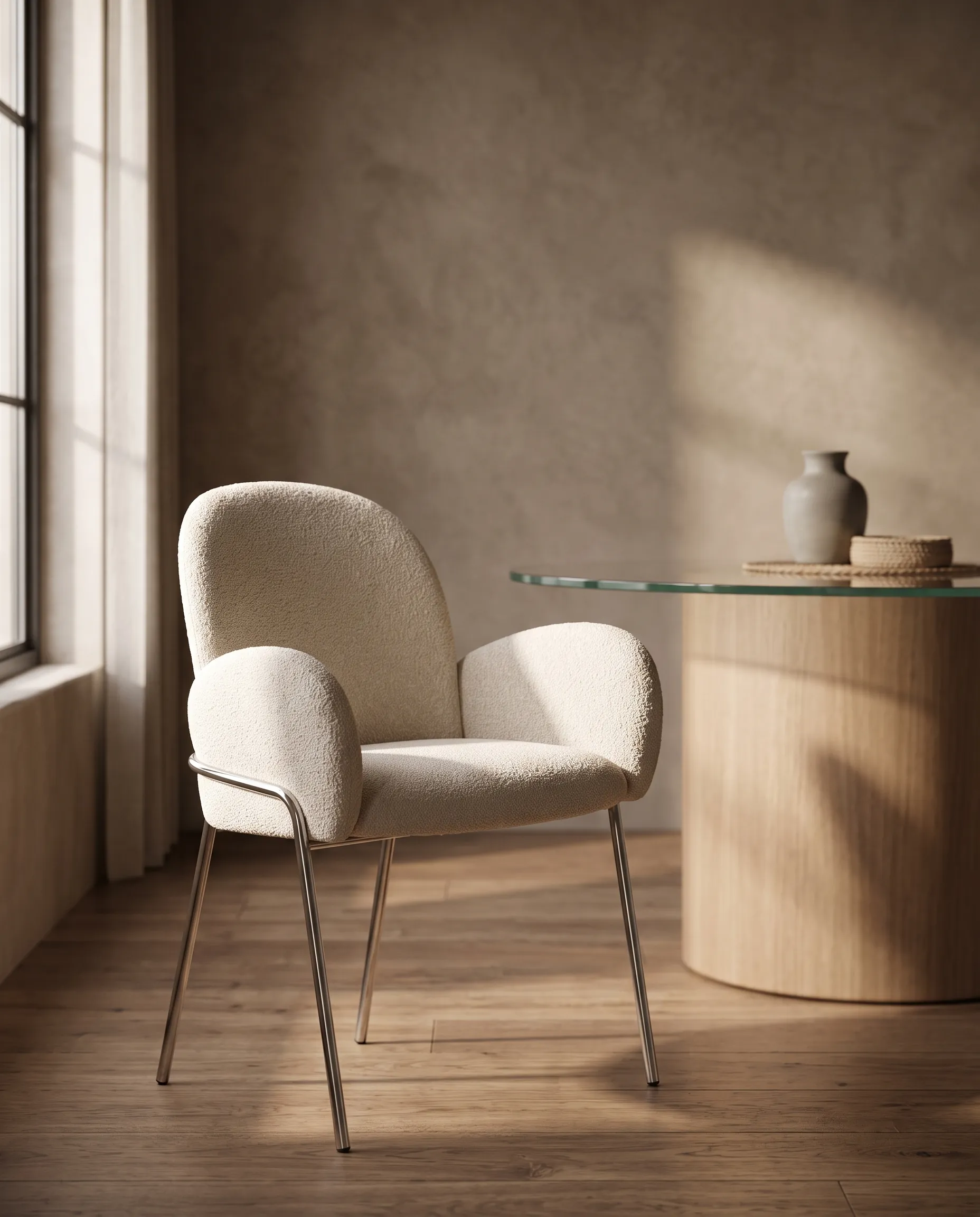 Silla Prima Base Inox de la colección Solenne de Sierra, en ambiente